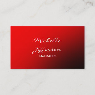 Affärskortet Red White Handwrite Script Manager Visitkort