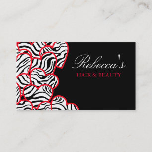Affärskortet Red zebra Hearts Design Visitkort