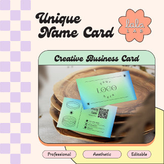 Affärskortet Redigerbart Trendig för neonblå övert Visitkort