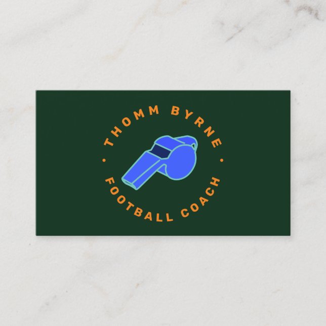 Affärskortet Referee Whistle Coach Visitkort (Framsida)
