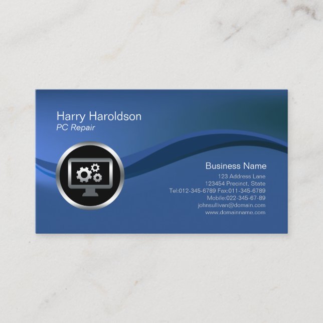 Affärskortet Reparation av datorväxlar Ikon PC-dat Visitkort (Framsida)