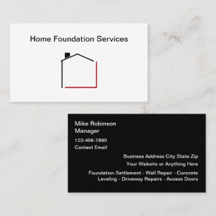 Affärskortet Reparation av Home Egendom Foundation Visitkort