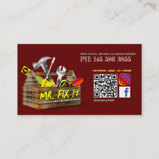 Affärskortet Reparera Handyman för gamla träverkty Visitkort