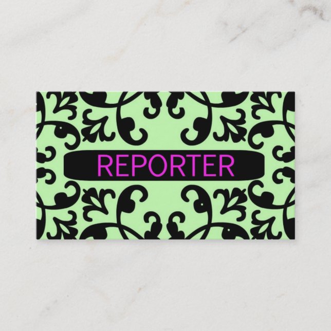 Affärskortet Reporterare Damask Visitkort (Framsida)