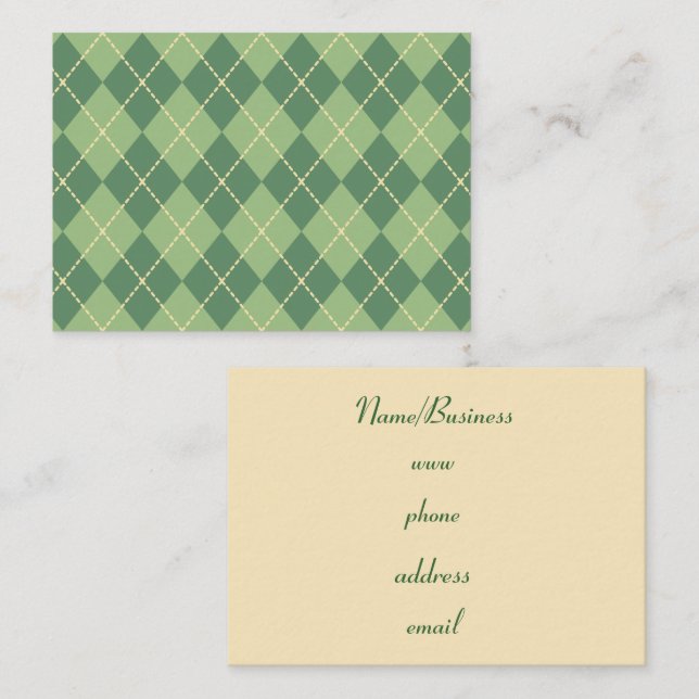 Affärskortet Retro Argyle Visitkort (Fram/baksida)