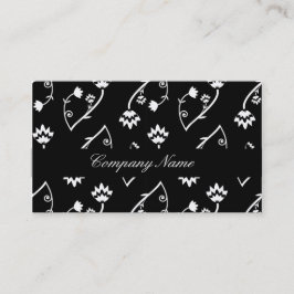 Affärskortet Retro Black white blommor Visitkort