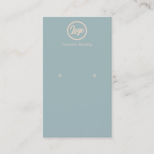 Affärskortet Retro Blue Earring Jewelry Logotyp  Visitkort (Framsida)