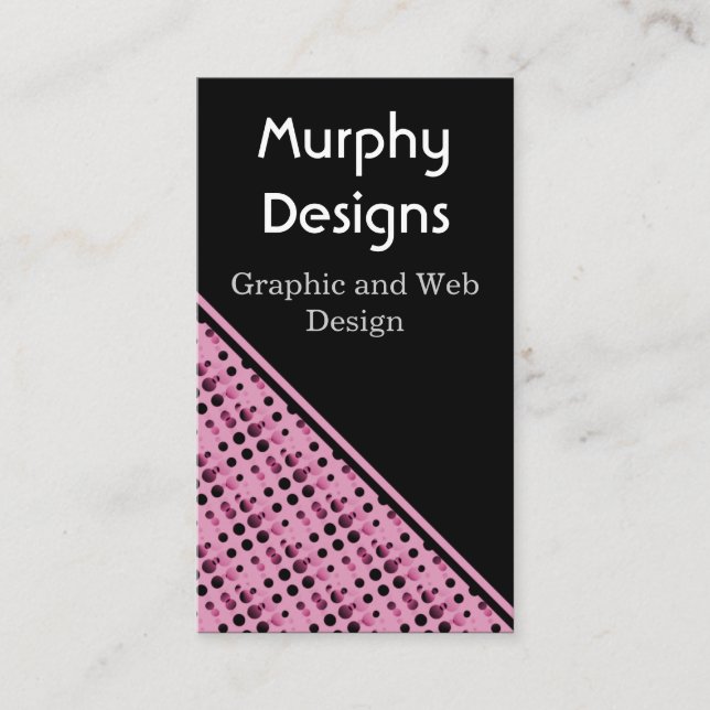 Affärskortet Retro Bubbles, Rosa Visitkort (Framsida)