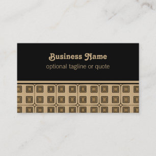 Affärskortet Retro Charm Squares, Guld Visitkort