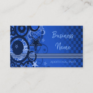 Affärskortet Retro Circles & Stars Blue Visitkort