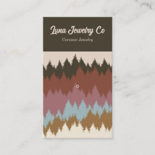 Affärskortet Retro Colorful Forest 1 Pin Jewelry Visitkort