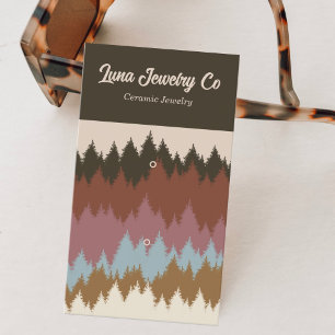 Affärskortet Retro Colorful Forest 2 Pin Jewelry Visitkort