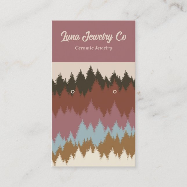 Affärskortet Retro Forest Earring Set Jewelry Visitkort (Framsida)