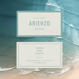 Affärskortet Retro Teal Social Media Influencer Visitkort