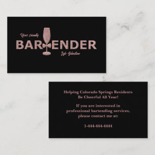 Affärskortet Ro Guld & Black Event Bartender Visitkort
