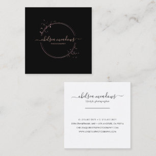 Affärskortet ro Guld Glitter Circle Logotyp Fyrkantigt Visitkort