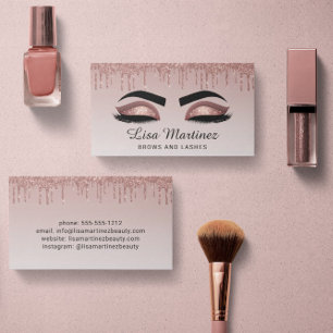 Affärskortet Ro Guld Glitter Lash Brow Beauty Visitkort