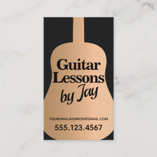 Affärskortet ro Guld Guitar Teacher Visitkort