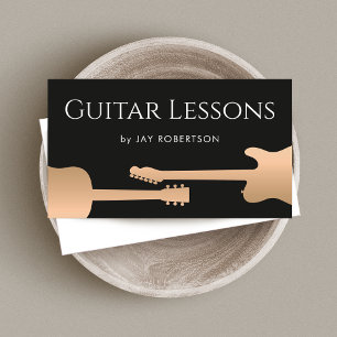 Affärskortet ro Guld Guitar Teacher Visitkort