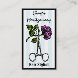 Affärskortet ro och Sissors Hair Stylist Tidsbeställning Kort
