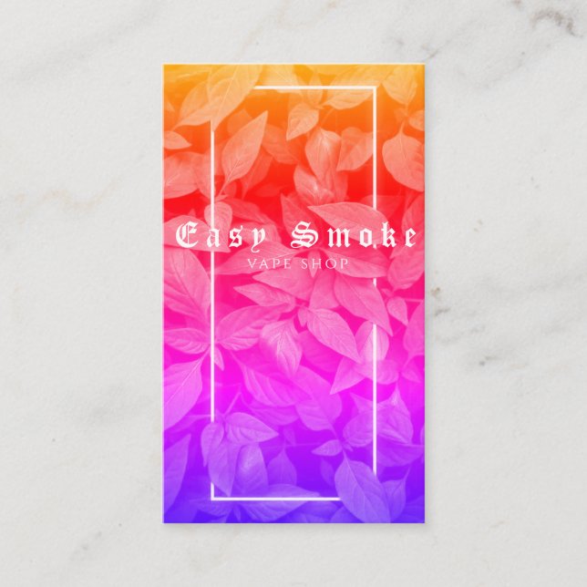 Affärskortet Rökning i Vape Shop Grönt Rainbow Bla Visitkort (Framsida)