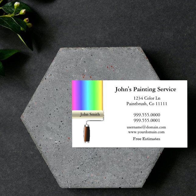 Affärskortet Rolling Painters White Visitkort (White Rolling Painters Business Card)