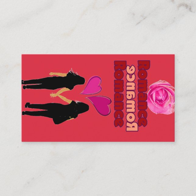 Affärskortet romantik (Dubbla Hearts) bokmärke Visitkort (Framsida)