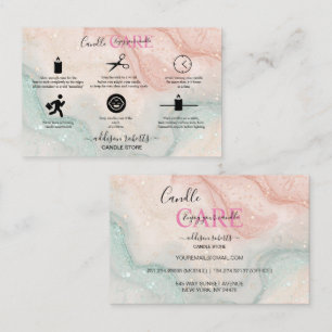 Affärskortet rosa Aesthetic Candle Care Square Visitkort