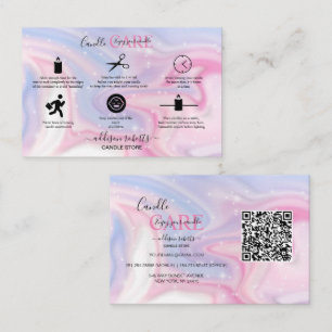 Affärskortet rosa Aesthetic Candle Care Square Visitkort