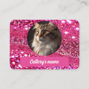 Affärskortet Rosa Anpassningsbar i Girly Glitter Visitkort