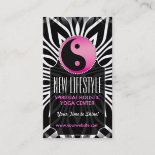 Affärskortet rosa Black White Balance Life Coach Visitkort