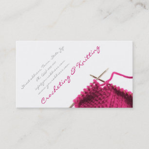 Affärskortet rosa Crocheting & Knitting Visitkort