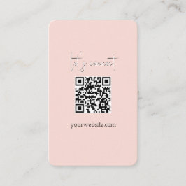 Affärskortet rosa Cute QR-kodfoto Visitkort
