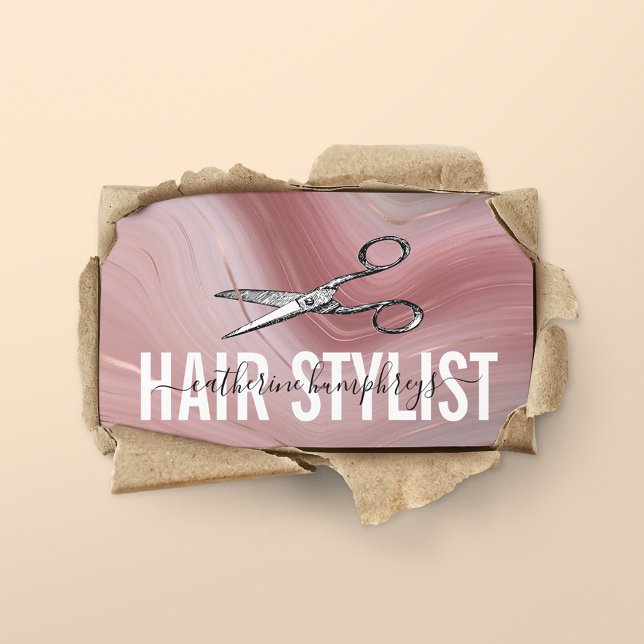 Affärskortet rosa Hair Stylist Visitkort (Skapare uppladdad)
