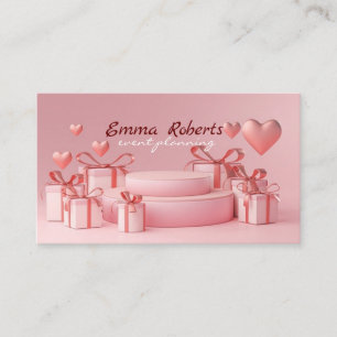 Affärskortet rosa Heart Gift Box Visitkort