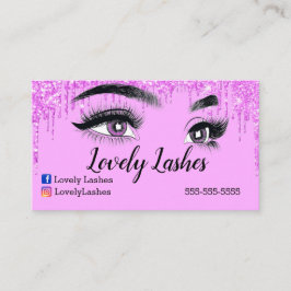 Affärskortet rosa Lash Glittery Visitkort