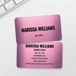 Affärskortet Rosa Metall i Modern Brushed Visitkort
