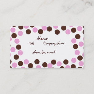 Affärskortet rosa och Brown Polka Dot Visitkort