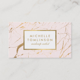 Affärskortet rosa och Guld Marble Designer Visitkort