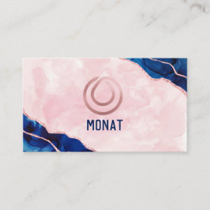 Affärskortet rosa och Royal Blue Monat Visitkort
