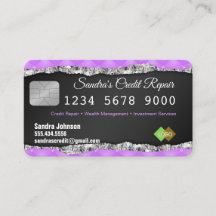 Affärskortet rosa och svart Kredit Card Diamond