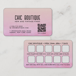 Affärskortet rosa Raster QR Code Reward Visitkort