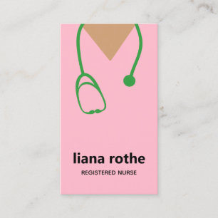Affärskortet rosa Scrubs och Stethoscope Visitkort