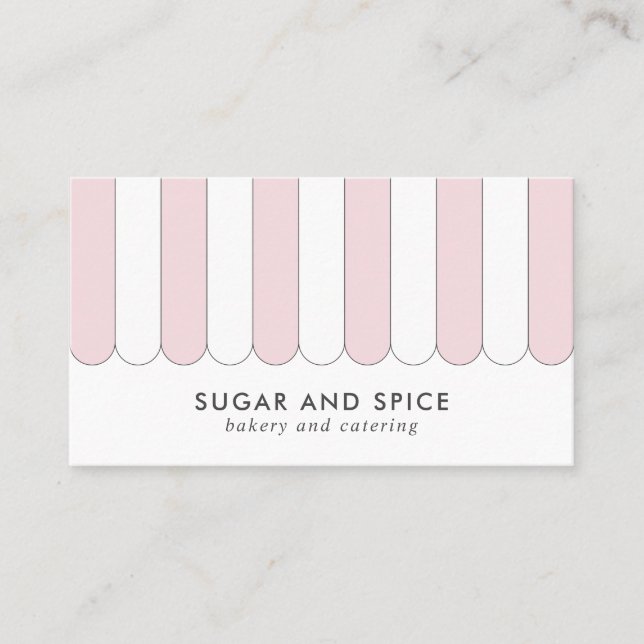 Affärskortet rosa Stripe Store Front (Front) Visitkort (Framsida)