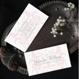 Affärskortet  Rosa subtle Damask Visitkort
