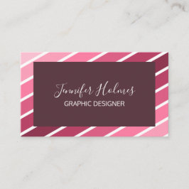Affärskortet Rosa White Diagonal Rand Visitkort