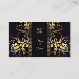 Affärskortet Royal Black & Guld Anpassade Visitkort