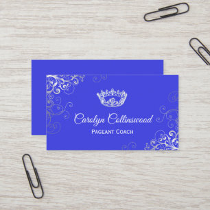Affärskortet royal Blue och Silver Skönhetstävling Visitkort