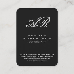 Affärskortet Rundat hörn, Calligrafiskt monogram Visitkort