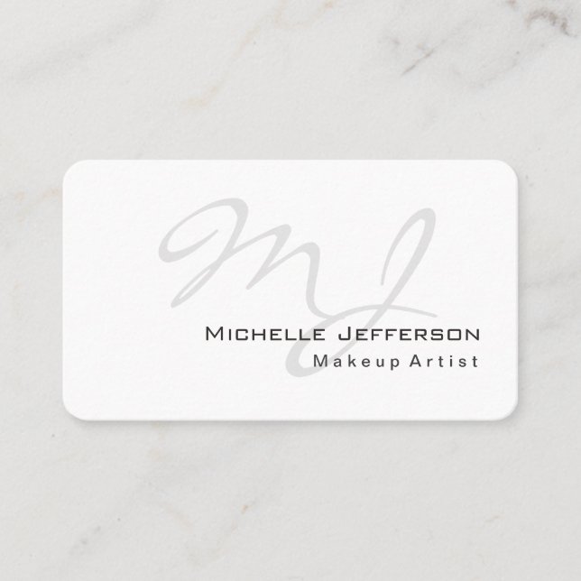 Affärskortet Rundat hörner Makeup Artist White Visitkort (Framsida)
